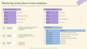Mentoring Action Plan To Train Employee Workforce On Job Training Program For Skills Improvement