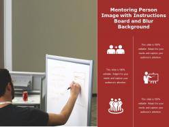 Mentoring person image with instructions board and blur background