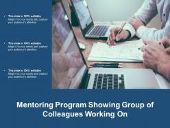 Mentoring program showing group of colleagues working on
