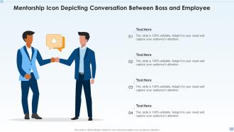 Mentorship icon depicting conversation between boss and employee