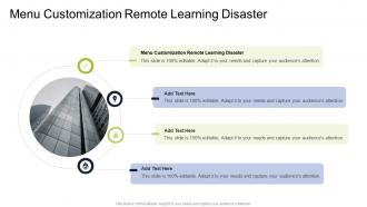 Menu Customization Remote Learning Disaster In Powerpoint And Google Slides Cpb