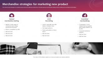 Merchandise Strategies For Marketing New Product