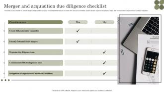 Merger And Acquisition Due Diligence Checklist