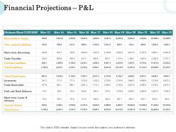Merger and acquisition key steps financial projections p and l liabilities ppt file professional