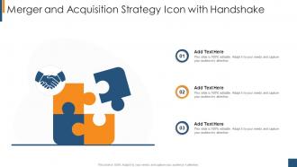Merger And Acquisition Strategy Icon With Handshake