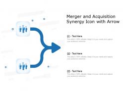 Merger and acquisition synergy icon with arrow