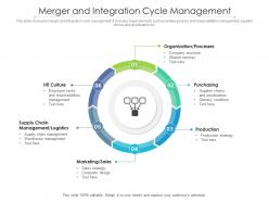 Merger and integration cycle management