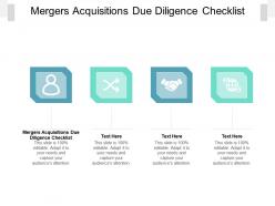 Mergers acquisitions due diligence checklist ppt powerpoint presentation infographics deck cpb