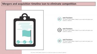 Mergers And Acquisition Timeline Icon To Eliminate Competition
