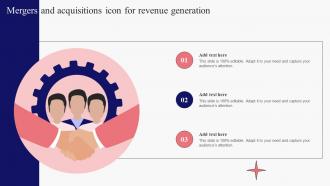 Mergers And Acquisitions Icon For Revenue Generation