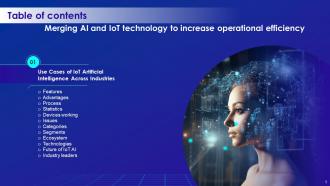 Merging AI And IOT Technology To Increase Operational Efficiency Powerpoint Presentation Slides IoT CD Template Impactful