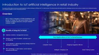 Merging AI And IOT Technology To Increase Operational Efficiency Powerpoint Presentation Slides IoT CD Multipurpose Impactful