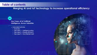 Merging AI And IOT Technology To Increase Operational Efficiency Powerpoint Presentation Slides IoT CD Engaging Impactful