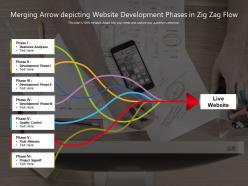 Merging arrow depicting website development phases in zig zag flow