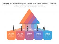 Merging arrow exhibiting team work to achieve business objective