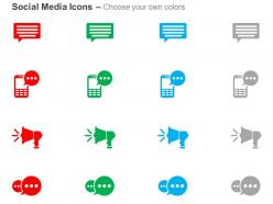 Message mobile chat megaphone communication ppt icons graphics