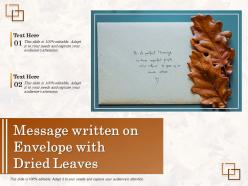 Message written on envelope with dried leaves