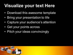 Metallic Dumbbells Body Fitness Material Powerpoint Templates Ppt Themes And Graphics 0113