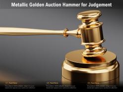 Metallic golden auction hammer for judgement