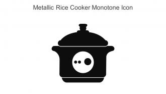 Metallic Rice Cooker Monotone Icon In Powerpoint Pptx Png And Editable Eps Format