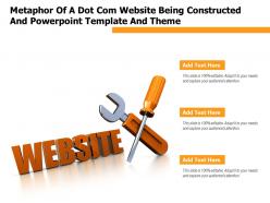 Metaphor of a dot com website being constructed and powerpoint template and theme