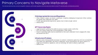Metaverse IT Primary Concerns To Navigate Metaverse Ppt Structure
