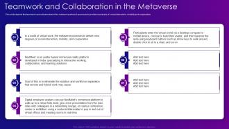 Metaverse IT Teamwork And Collaboration In The Metaverse Ppt Graphics