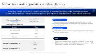 Method To Estimate Organization Workflow Improvement To Enhance Operational Efficiency Via Automation