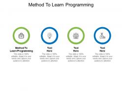 Method to learn programming ppt powerpoint presentation inspiration themes cpb