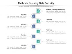 Methods ensuring data security ppt powerpoint presentation model master slide cpb