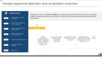 Methods For Approving Selecting Vendor Approval Selection And Evaluation Overview