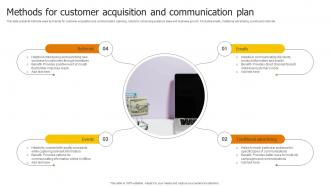 Methods For Customer Acquisition And Communication Plan