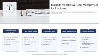 Methods For Effective Time Management For Employee