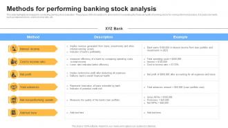 Methods For Performing Banking Stock Analysis
