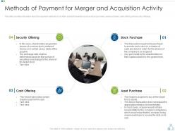 Methods of payment for merger strategy to foster diversification