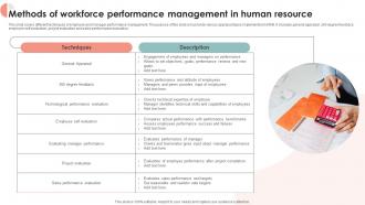 Methods Of Workforce Performance Management In Human Resource