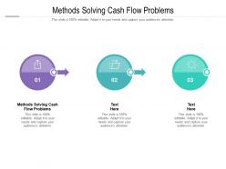 Methods solving cash flow problems ppt powerpoint presentation professional inspiration cpb