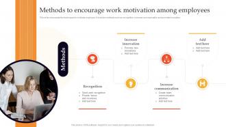 Methods To Encourage Work Motivation Among Employees Employee Engagement Strategies