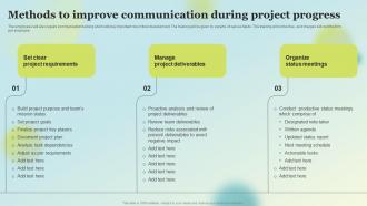 Methods To Improve Communication During Project Progress Stakeholders Involved In Project Coordination
