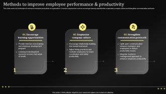 Methods To Improve Employee Performance And Productivity Performance Management Techniques