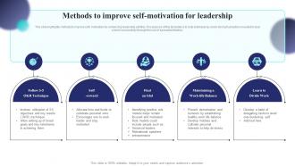 Methods To Improve Self Motivation For Leadership