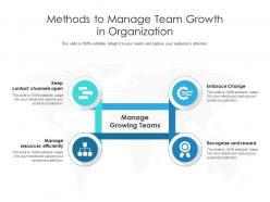Methods to manage team growth in organization