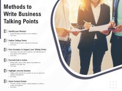 Methods to write business talking points