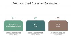 Methods used customer satisfaction ppt powerpoint presentation slides templates cpb