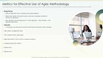 Metrics For Effective Use Of Agile Methodology Agile Scrum Methodology Ppt Structure