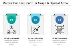 Metrics Icon Pie Chart Bar Graph And Upward Arrow