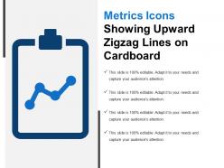 Metrics Icons Showing Upward Zigzag Lines On Cardboard