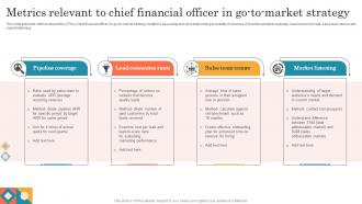 Metrics Relevant To Chief Financial Officer In Go To Market Strategy