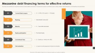 Mezzanine Debt Financing Terms For Effective Returns