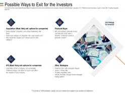Mezzanine debt funding possible ways to exit for the investors